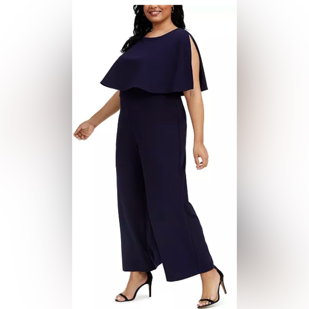 Connected Apparel Blue Wide Leg Jumpsuit